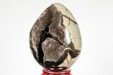 Septarian Dragon Egg Geode - Black Crystals #191502-1